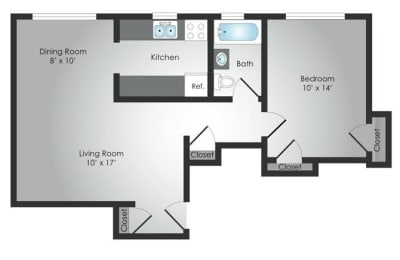 1 bed 1 bath H at Hamilton Manor Apartments, Maryland, 20782